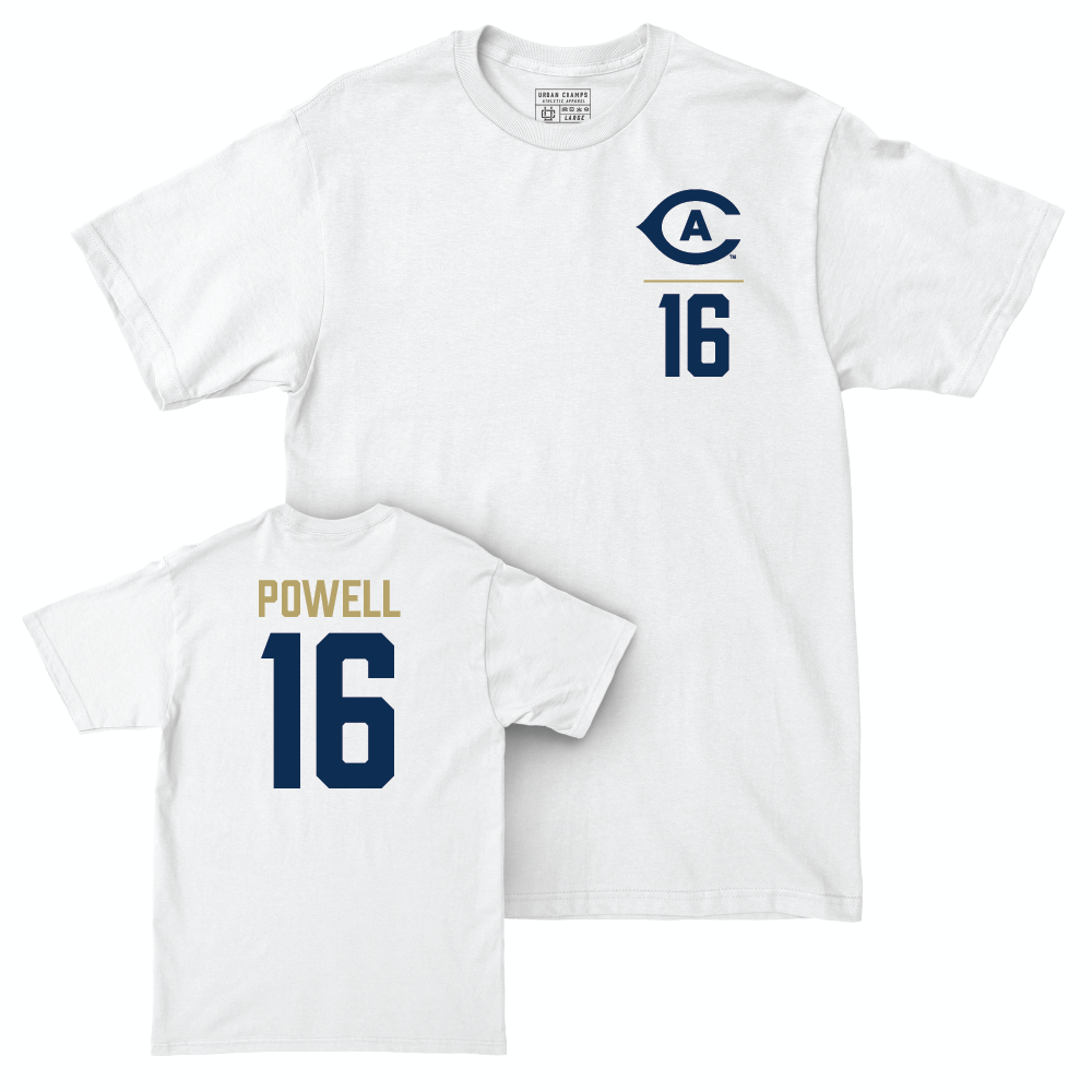 UC Davis Men's Soccer White Logo Comfort Colors Tee - Cole Powell | #16 Small