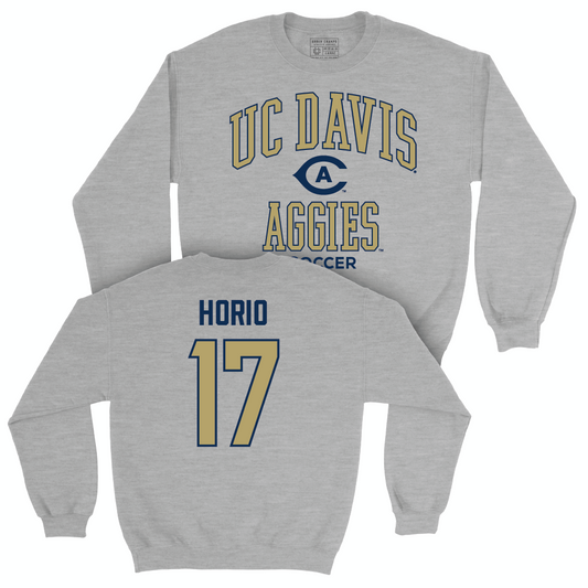 UC Davis Men's Soccer Sport Grey Classic Crew - Declan Horio | #17 Small