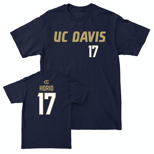 UC Davis Men's Soccer Navy Sideline Tee - Declan Horio | #17 Small