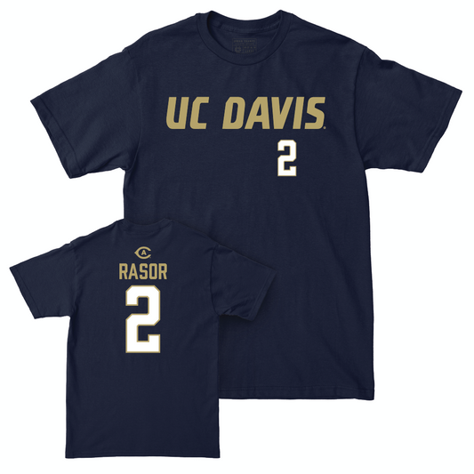 UC Davis Football Navy Sideline Tee - David Rasor | #2 Small