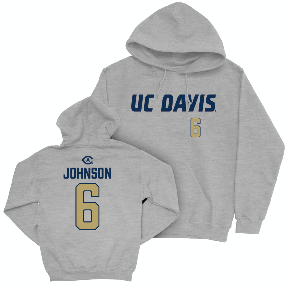 UC Davis Women's Beach Volleyball Sport Grey Aggies Hoodie - Emma Johnson | #6 Small