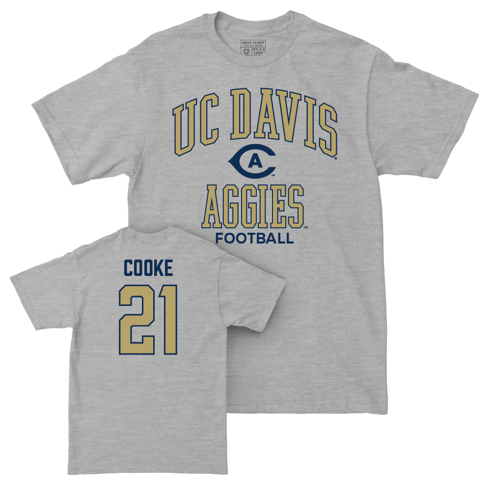 UC Davis Football Sport Grey Classic Tee - Gaven Cooke | #21 Small