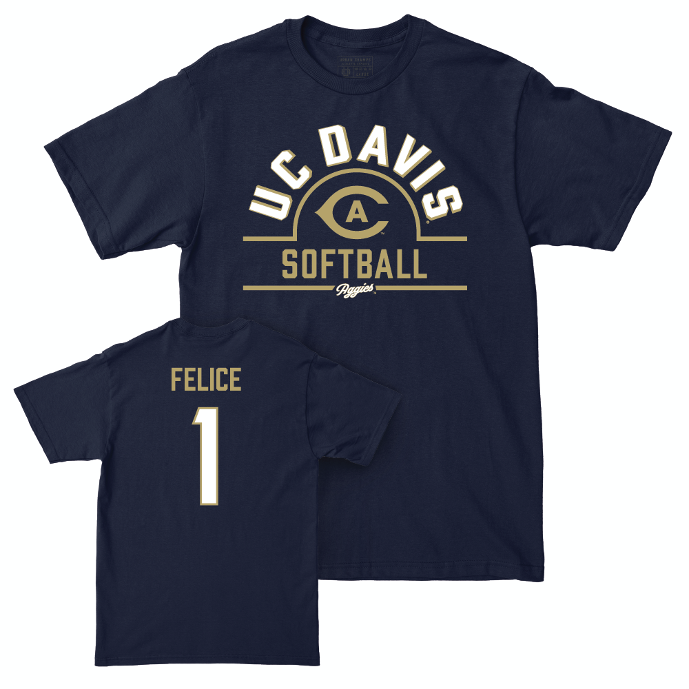 UC Davis Softball Navy Arch Tee - Gia Felice | #1 Small