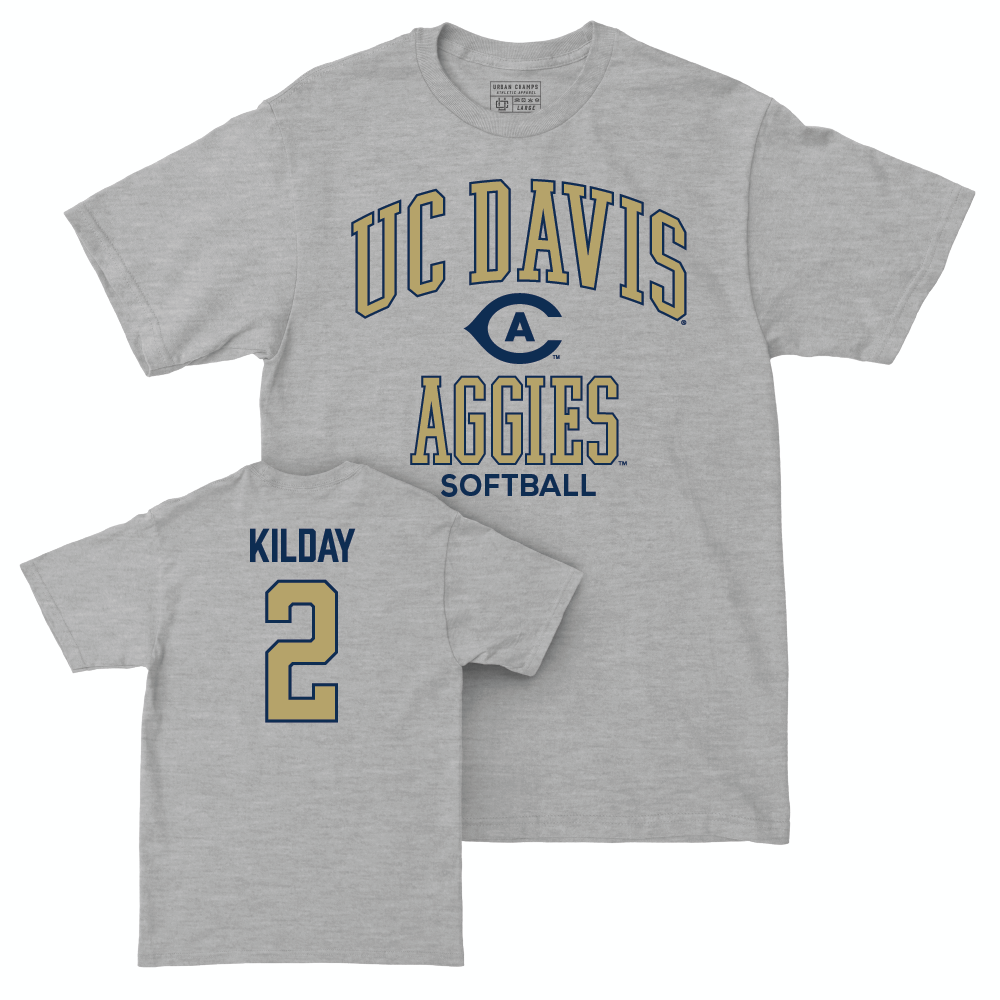 UC Davis Softball Sport Grey Classic Tee - Grace Kilday | #2 Small