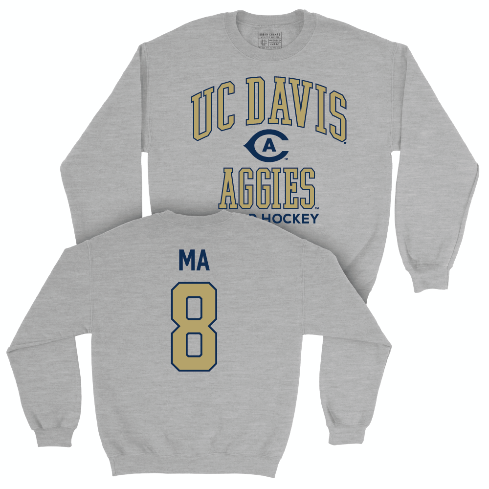 UC Davis Field Hockey Sport Grey Classic Crew - Hayden Ma | #8 Small