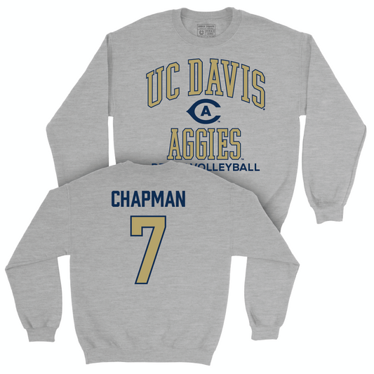 UC Davis Women's Beach Volleyball Sport Grey Classic Crew - Juliana Chapman | #7 Small