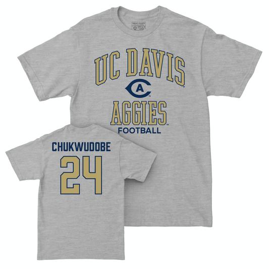 UC Davis Football Sport Grey Classic Tee - Jeremiah Chukwudobe | #24 Small