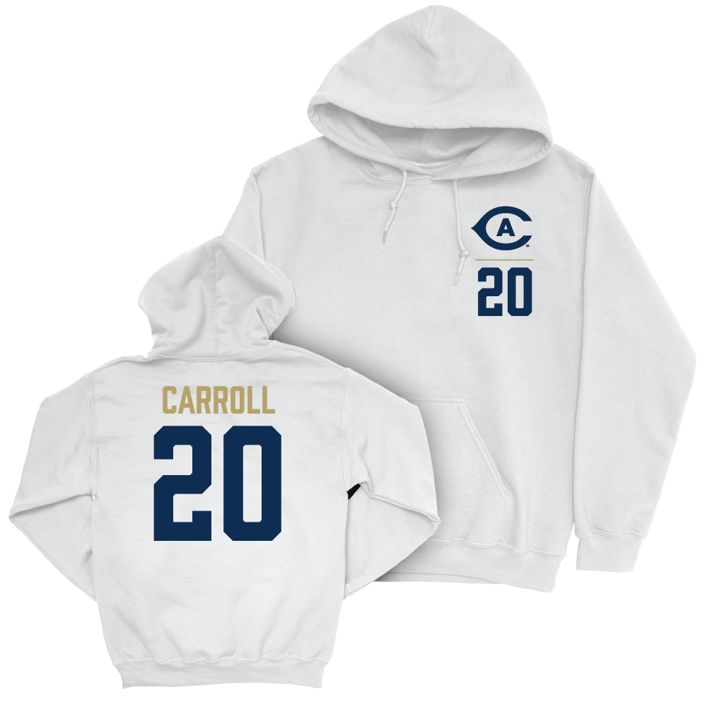 UC Davis Women's Soccer White Logo Hoodie - Keylei Carroll | #20 Small