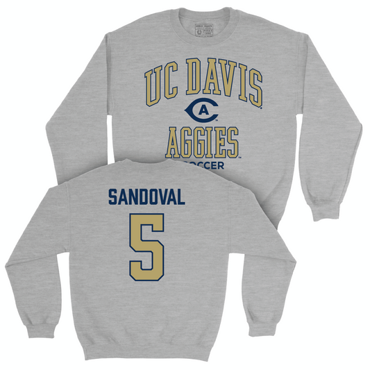 UC Davis Women's Soccer Sport Grey Classic Crew - Karla Sandoval | #5 Small