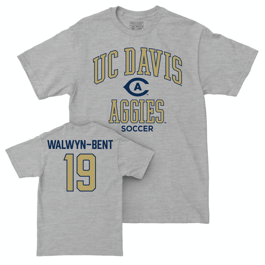 UC Davis Men's Soccer Sport Grey Classic Tee - Keegan Walwyn-Bent | #19 Small