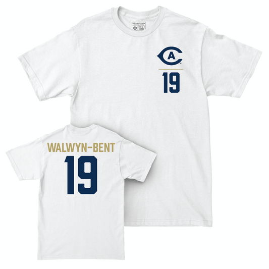 UC Davis Men's Soccer White Logo Comfort Colors Tee - Keegan Walwyn-Bent | #19 Small