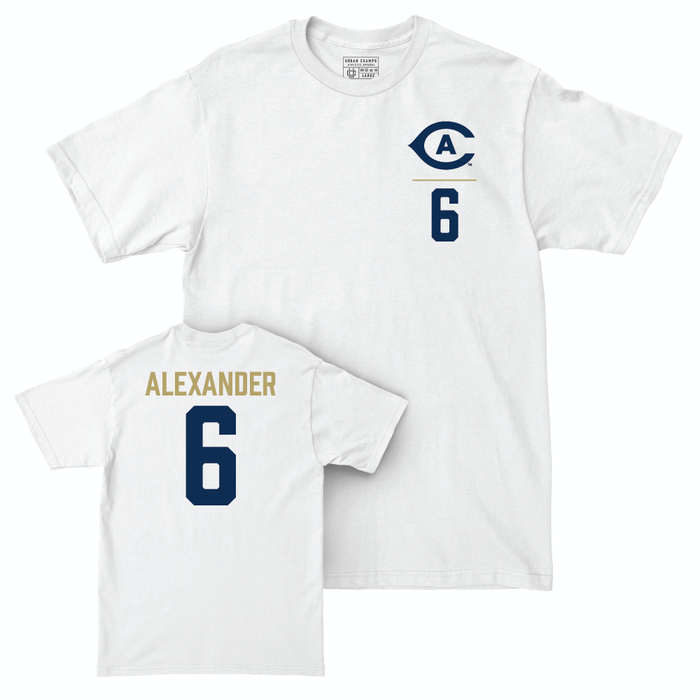 UC Davis Football White Logo Comfort Colors Tee - Markeece Alexander | #6 Small