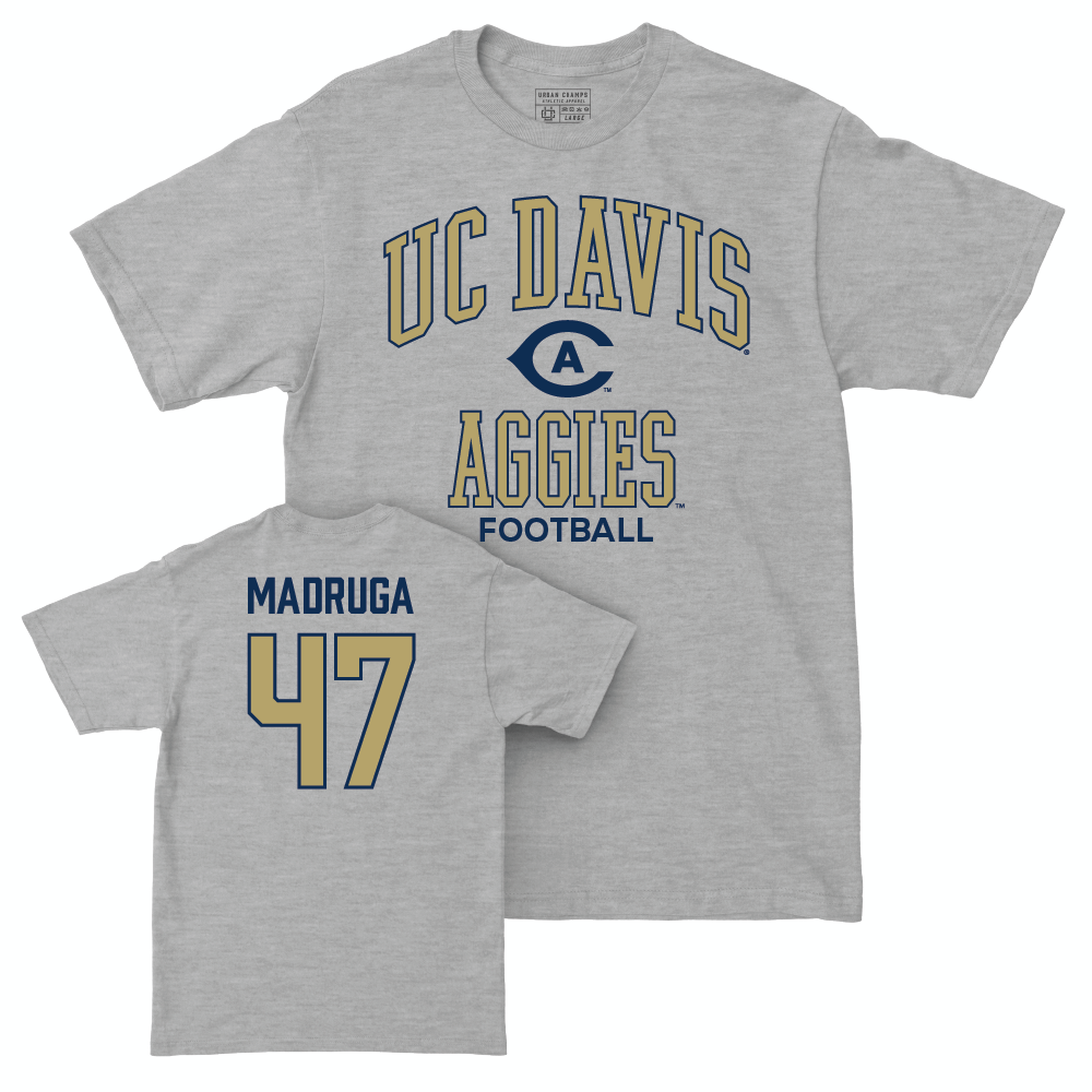 UC Davis Football Sport Grey Classic Tee - Macray Madruga | #47 Small