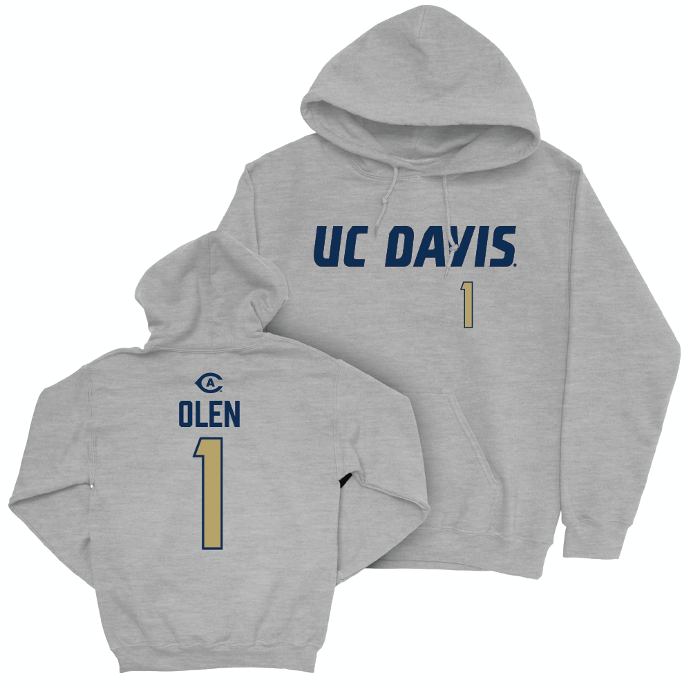 UC Davis Women's Beach Volleyball Sport Grey Aggies Hoodie - Mia Olen | #1 Small