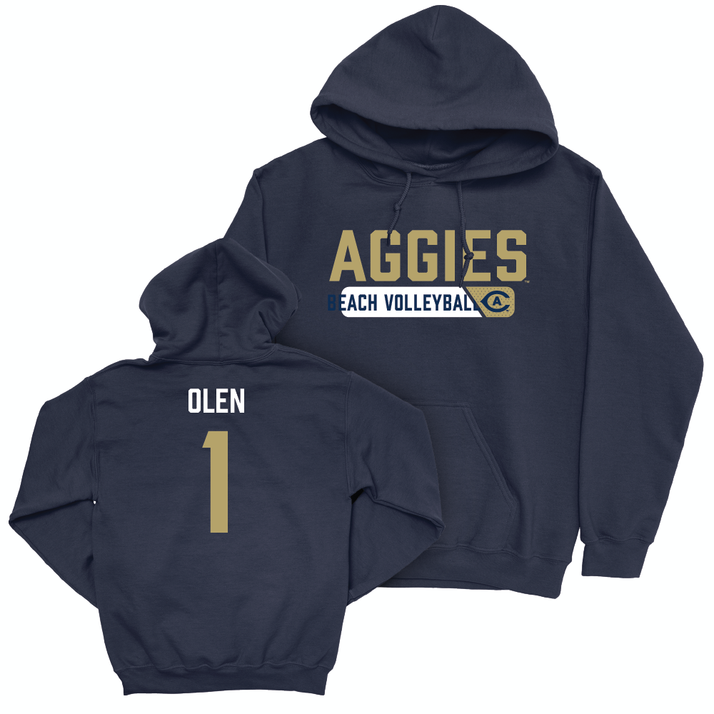 UC Davis Women's Beach Volleyball Navy Staple Hoodie - Mia Olen | #1 Small