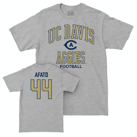 UC Davis Football Sport Grey Classic Tee - Nick Afato | #44 Small