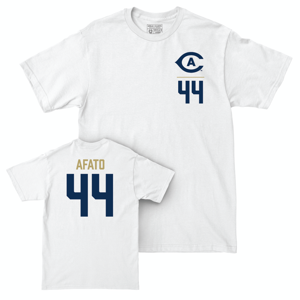 UC Davis Football White Logo Comfort Colors Tee - Nick Afato | #44 Small