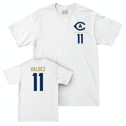 UC Davis Baseball White Logo Comfort Colors Tee - Noel Valdez | #11 Small