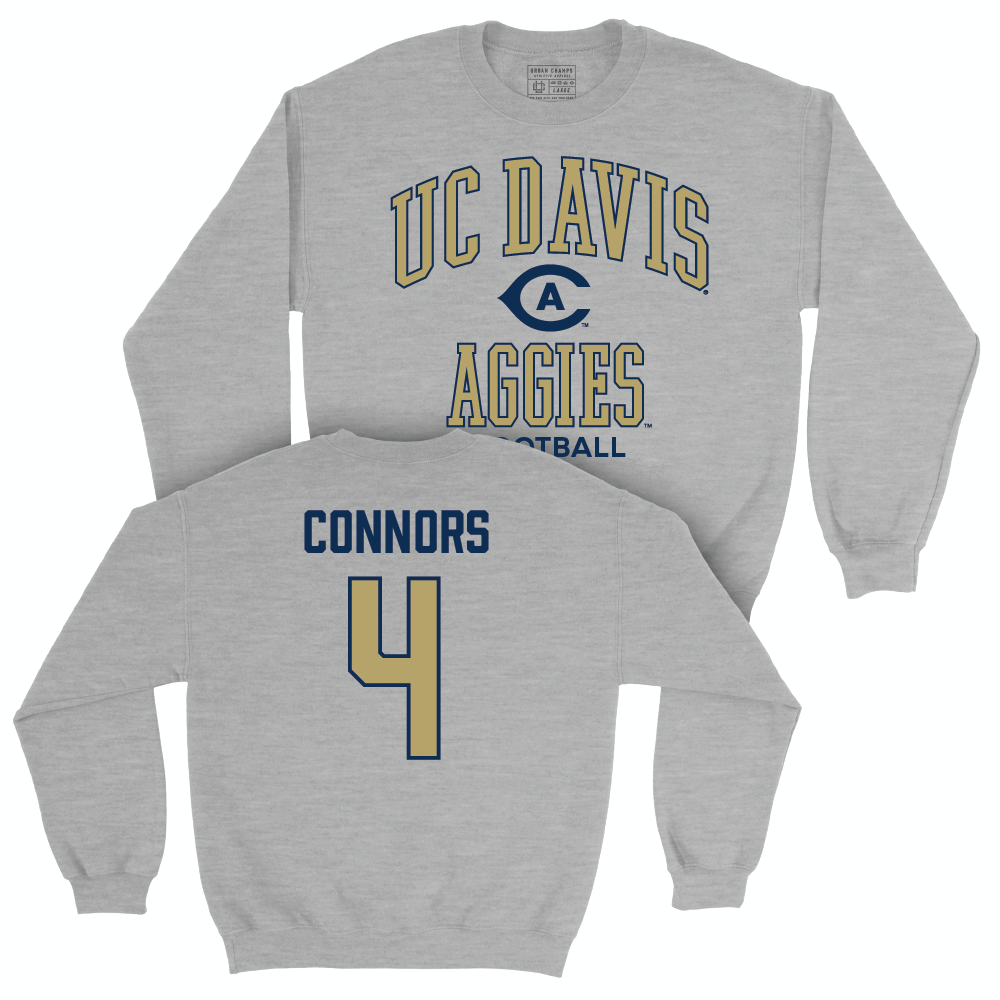 UC Davis Football Sport Grey Classic Crew - Rex Connors | #4 Small