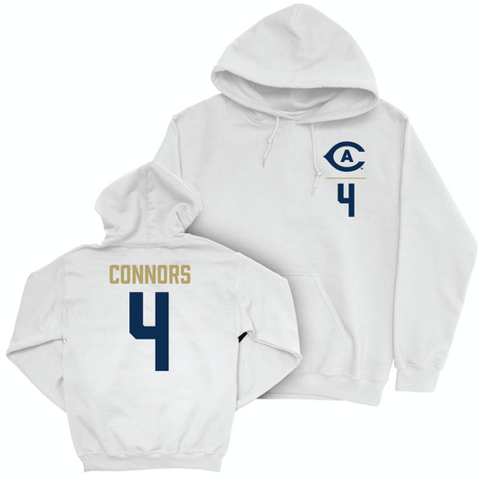 UC Davis Football White Logo Hoodie - Rex Connors | #4 Small