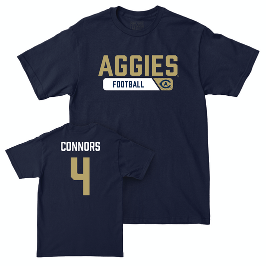 UC Davis Football Navy Staple Tee - Rex Connors | #4 Small