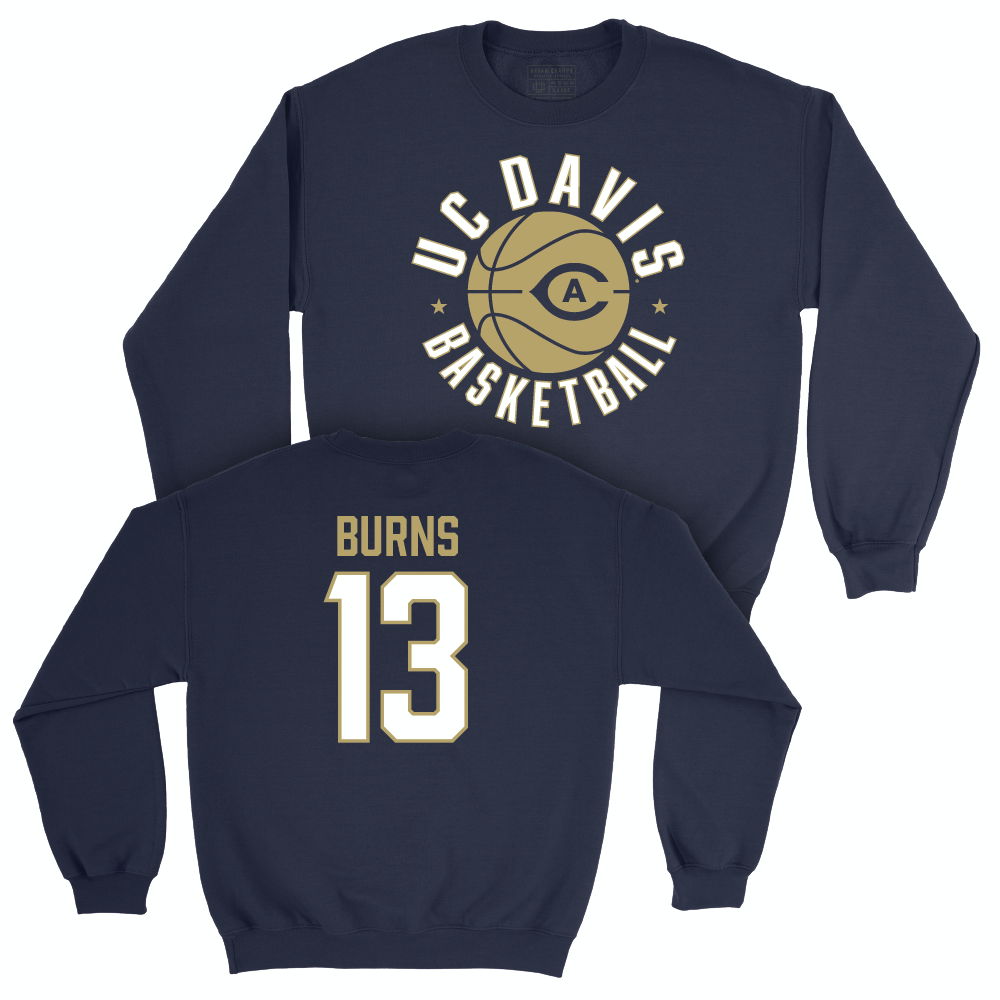 UC Davis Men's Basketball Navy Hardwood Crew - Sydney Burns | #13 Small