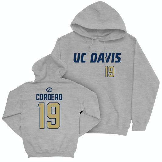 UC Davis Women's Soccer Sport Grey Aggies Hoodie - Savannah Cordero | #19 Small