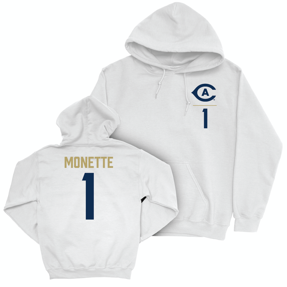 UC Davis Men's Water Polo White Logo Hoodie - Sam Monette | #1 Small