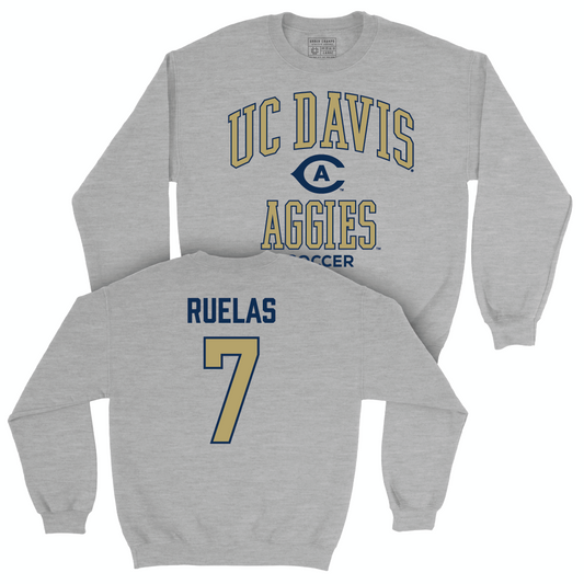 UC Davis Women's Soccer Sport Grey Classic Crew - Samantha Ruelas | #7 Small