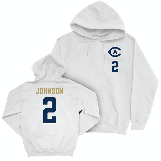 UC Davis Men's Basketball White Logo Hoodie - Ty Johnson | #2 Small