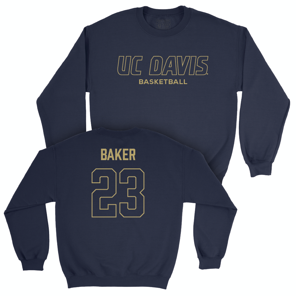 UC Davis Women's Basketball Navy Club Crew - Victoria Baker | #23 Small