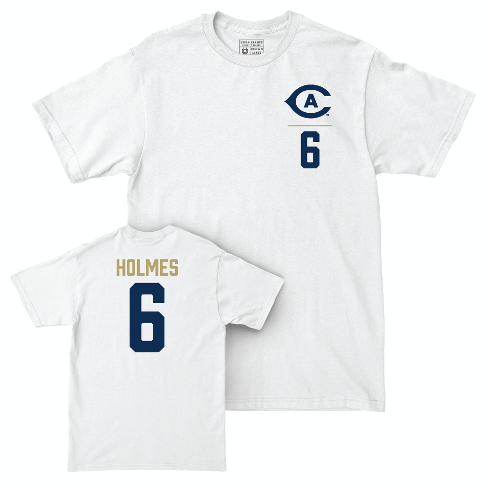 UC Davis Women's Volleyball White Logo Comfort Colors Tee - Victoria Holmes | #6 Small