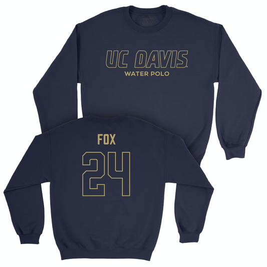 UC Davis Men's Water Polo Navy Club Crew - Waylon Fox | #24 Small