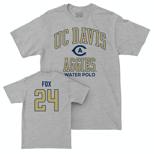 UC Davis Men's Water Polo Sport Grey Classic Tee - Waylon Fox | #24 Small