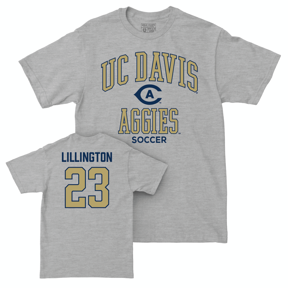 UC Davis Men's Soccer Sport Grey Classic Tee - Zack Lillington | #23 Small