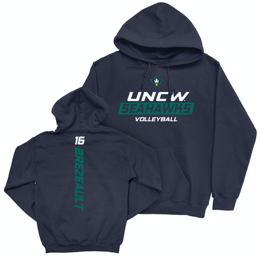 UNC Wilmington Women's Volleyball Navy Rush Hoodie - Alexa Brezeault Small