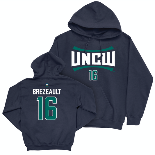 UNC Wilmington Women's Volleyball Navy Sideline Hoodie - Alexa Brezeault Small