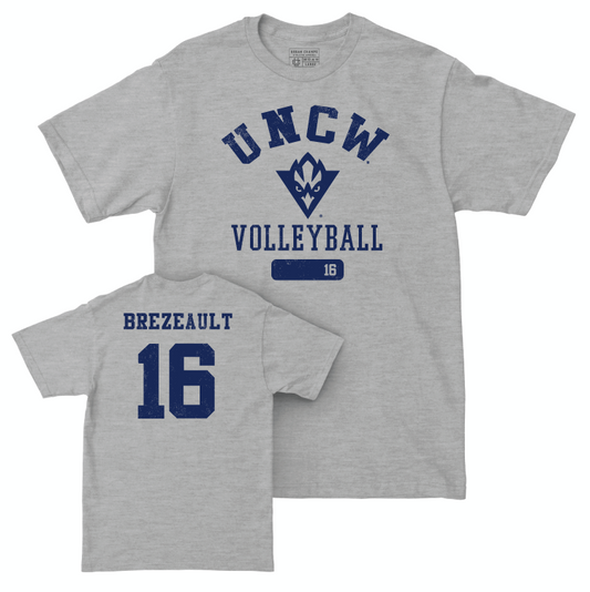 UNC Wilmington Women's Volleyball Sport Grey Varsity Tee - Alexa Brezeault Small