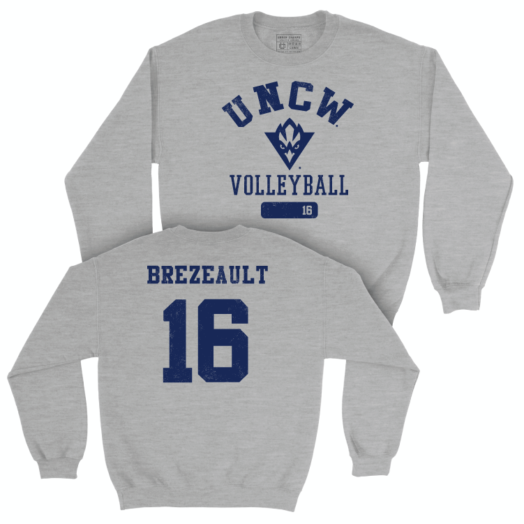 UNC Wilmington Women's Volleyball Sport Grey Varsity Crew - Alexa Brezeault Small