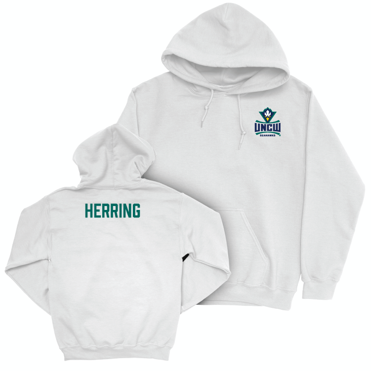 UNC Wilmington Men's Cross Country White Logo Hoodie - Andrew Herring Small