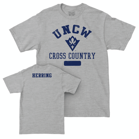 UNC Wilmington Men's Cross Country Sport Grey Varsity Tee - Andrew Herring Small