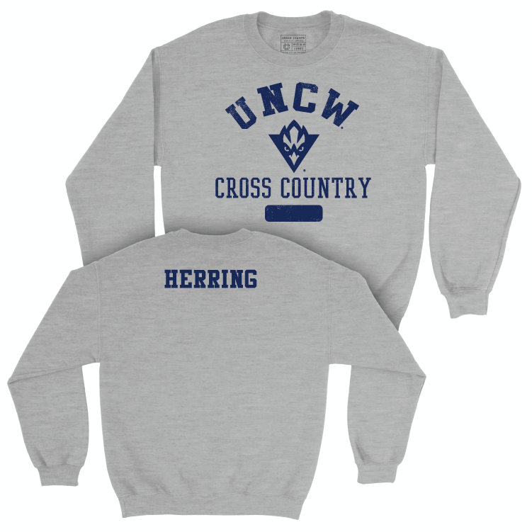 UNC Wilmington Men's Cross Country Sport Grey Varsity Crew - Andrew Herring Small