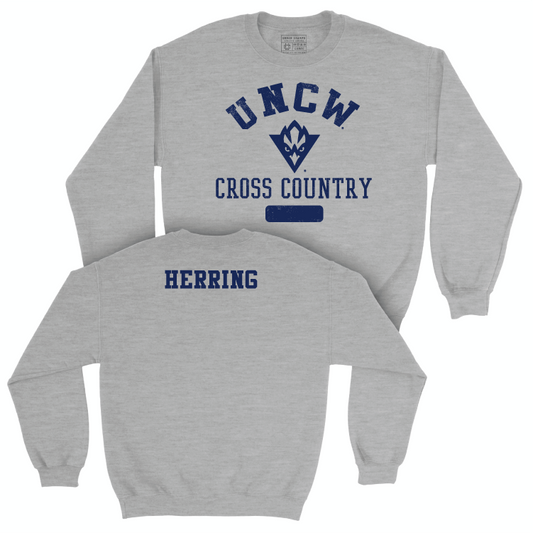 UNC Wilmington Men's Cross Country Sport Grey Varsity Crew - Andrew Herring Small