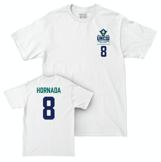 UNC Wilmington Men's Soccer White Logo Comfort Colors Tee - Alexander Hornada Small