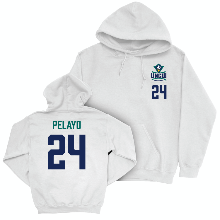 UNC Wilmington Women's Basketball White Logo Hoodie - Angelina Pelayo Small