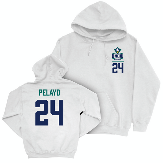 UNC Wilmington Women's Basketball White Logo Hoodie - Angelina Pelayo Small