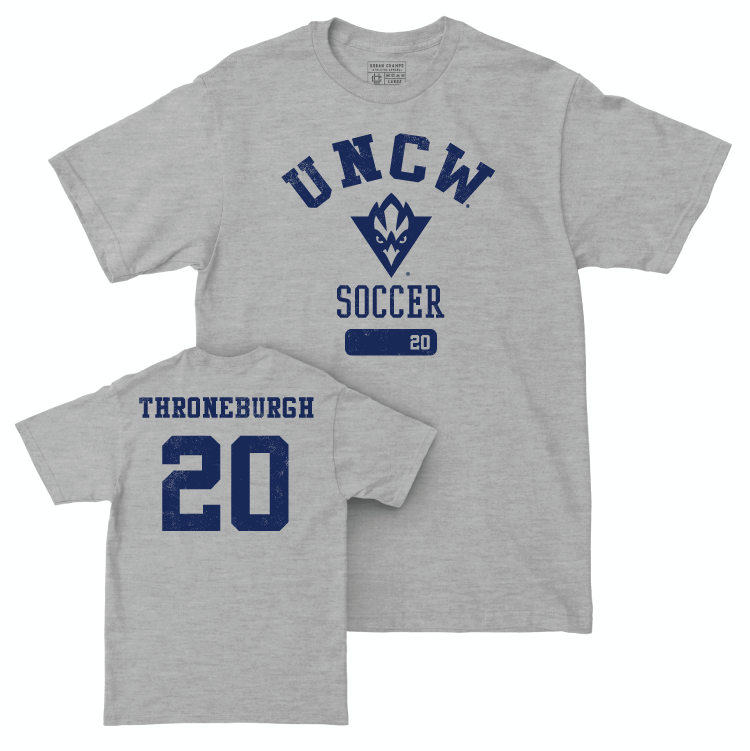 UNC Wilmington Men's Soccer Sport Grey Varsity Tee - Andrew Throneburgh Small