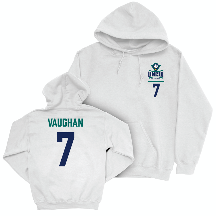 UNC Wilmington Women's Soccer White Logo Hoodie - Ava Vaughan Small