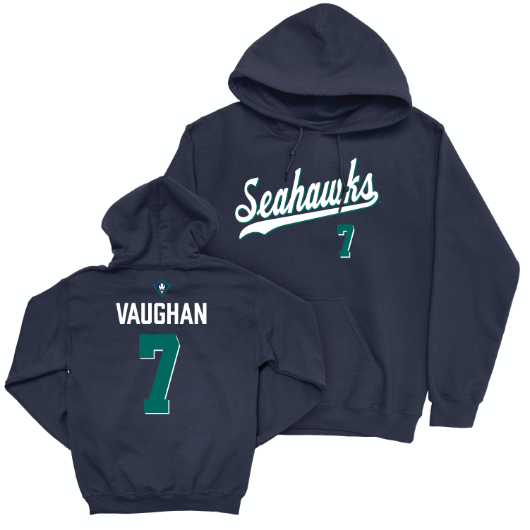 UNC Wilmington Women's Soccer Navy Script Hoodie - Ava Vaughan Small