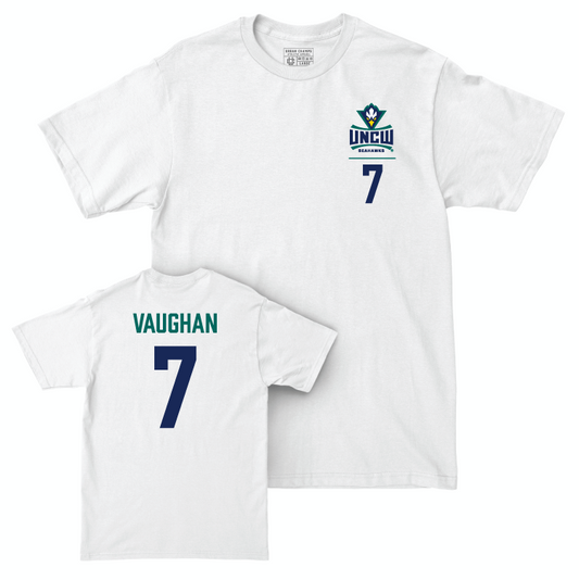 UNC Wilmington Women's Soccer White Logo Comfort Colors Tee - Ava Vaughan Small